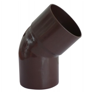 CODO CANALETA PVC LLUVIA MARRON 88 X 45°