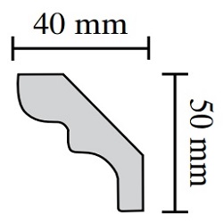 [052242] MOLDURA CORNISA D50 40 X 50 2 MTS