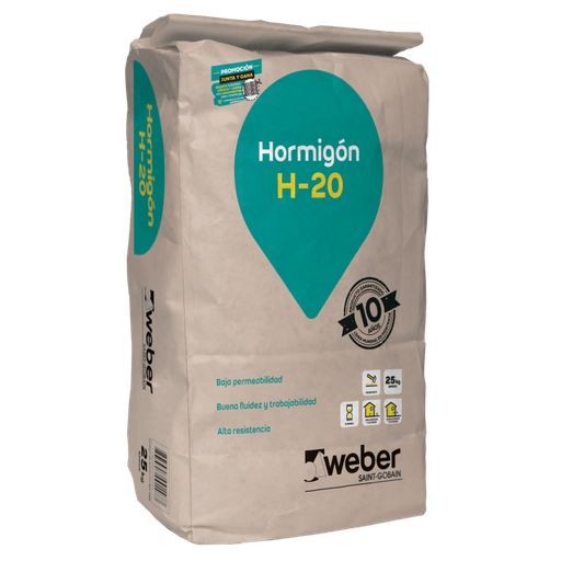 [035970] HORMIGON H20 WEBER SACO 25 KG 