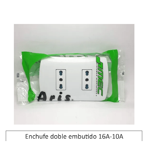 [054480] ENCHUFE HEMBRA DOBLE 10/16 AMP EMBUTIDO